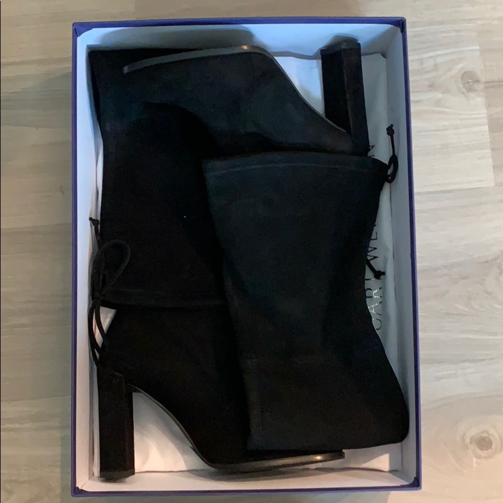 Stuart Weitzman black suede hiline boots - Picture 2 of 5